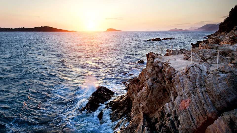 Hotel Croatia Цавтат Экстерьер фото Sunset at the coast of the island of Brač